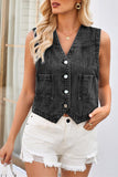 Button-Front Denim Vest