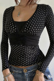 Polka Dot Long Sleeve Blouse