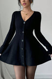 Button-Front Casual Dress