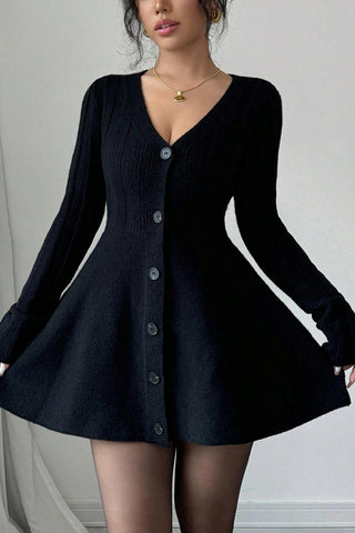 Button-Front Casual Dress