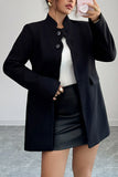Chic Button-Up Black Jacket