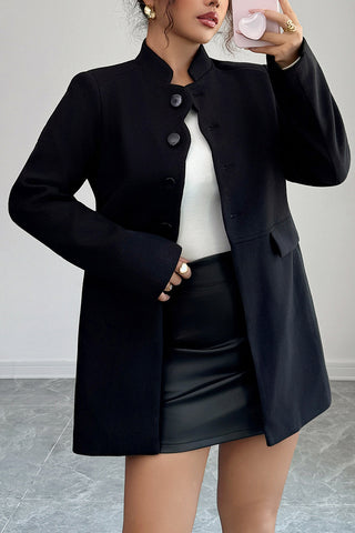 Chic Button-Up Black Jacket