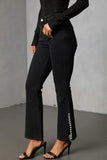 Pearl-Studded Flare Jeans