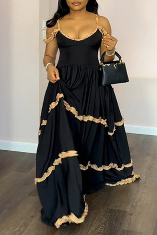 Ruffled Maxi Strap Dress