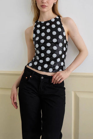 Polka Dot Sleeveless Tank