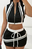Sporty Zip-Up Two-Piece Set