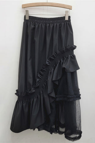 Ruffled Contrast Skirt