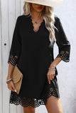 Scalloped Lace Casual Dress