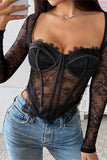 Lace Bustier Sheer Top