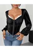 Hook-Front Corset Blouse
