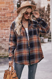 Plaid Button-Front Blouse
