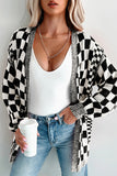 Checkerboard Knit Cardigan