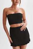 Strapless Knit Skirt Set