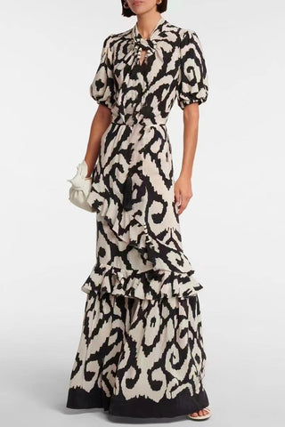 Ruffle-Tiered Casual Maxi Dress