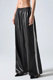 Glossy Track Wide-Leg Pants