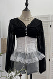 Button-Front Layered Blouse