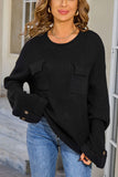 Chic Button-Sleeve Knit Sweater