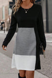 Stylish Color-Block Casual Dress