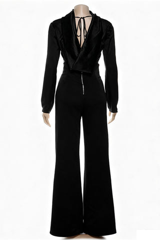 Elegant Satin Long-Sleeve Pant Set