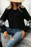Stylish Floral Sleeve Sweater