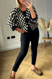 Stylish Checkered Tie Cardigan