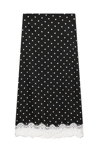 Polka Dot Skirt with Lace Trim