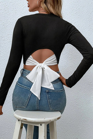 Long Sleeve Ribbed Crop Top