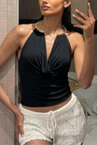 Halter Neck Draped Tank Top