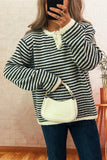 Striped Button-Front Sweater