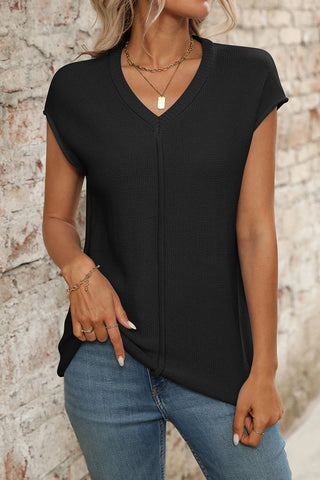 Sleeveless V-Neck Knit Sweater Vest