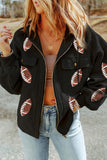 Flap Pocket Drawstring Hood Zip Jacket