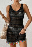 Tassel-Trim Crochet Beach Dress