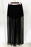 Sheer Mesh Layered Panel Pants