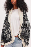 Button-Front Patterned Cardigan