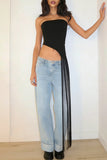 Strapless Fringe Detail Tank Top