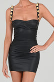 Studded Strap Bodycon Dress