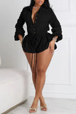 Button-Front Drawstring Romper