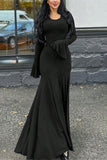 Elegant Long-Sleeve Maxi Dress