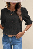 Lace Puff-Sleeve Blouse