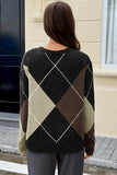 Argyle Pattern V-Neck Sweater