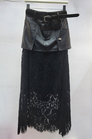 Elegant Lace Overlay Skirt