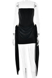 Elegant Draped Strapless Mini Dress