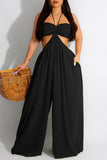 Halter Cutout Wide-Leg Jumpsuit