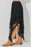 Ruffle Hem Asymmetric Skirt