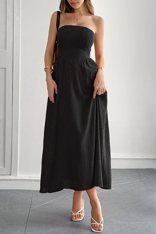Strapless Midi Casual Dress
