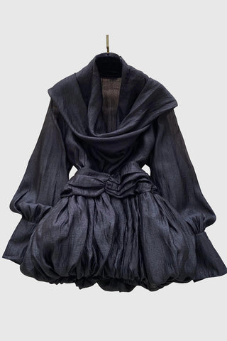 Draped Neck Casual Dress