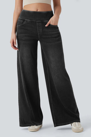 High-Waist Wide Leg Denim Jeans