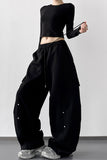 Wide-Leg Pocket Casual Pants