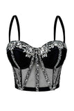 Embellished Mesh Tank Top