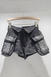 Utility Pocket Denim Shorts